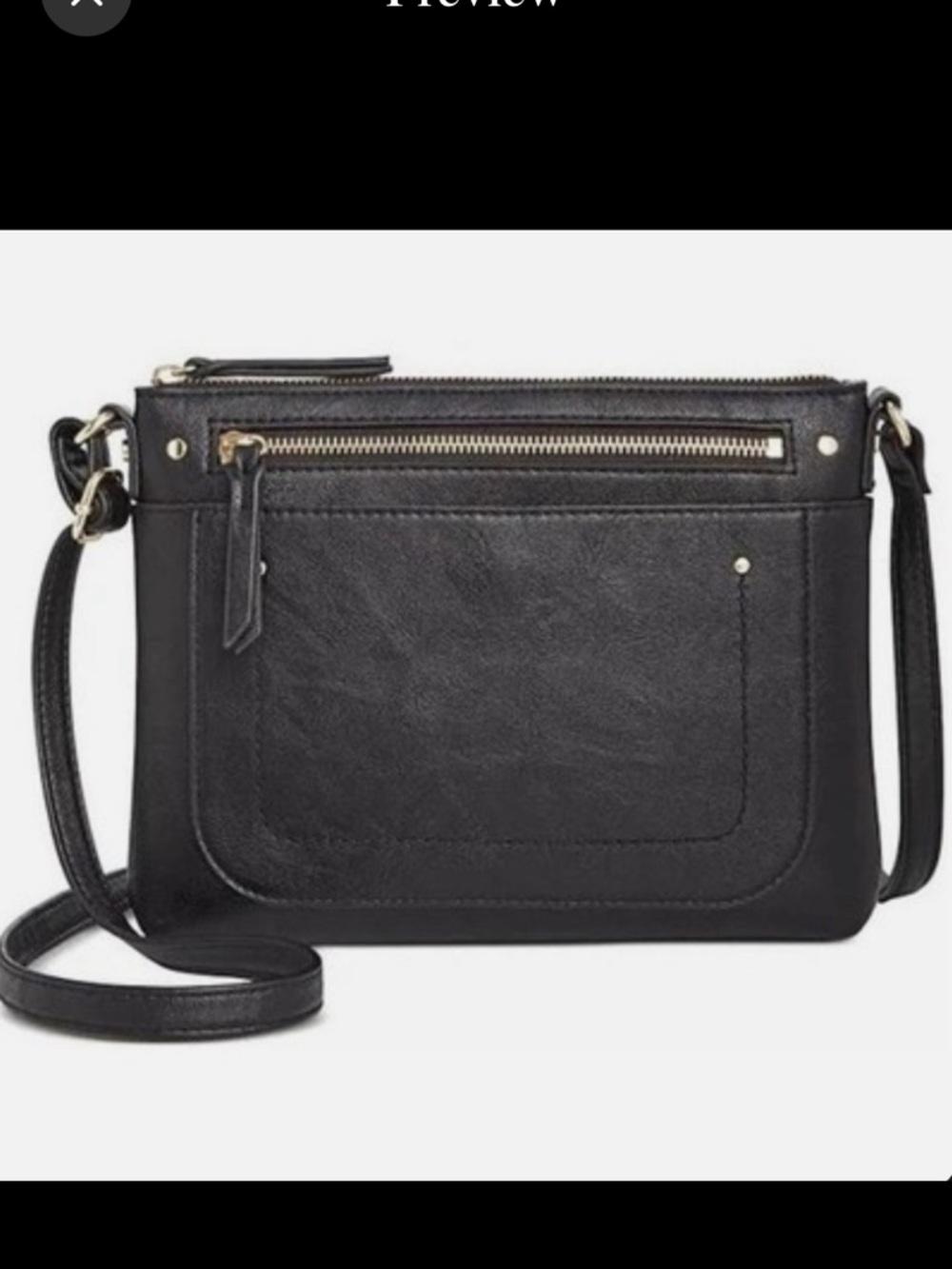 INC International Concepts Crossbody Bag w/ Adjustable Strap Black 10x 7.5” NWOT